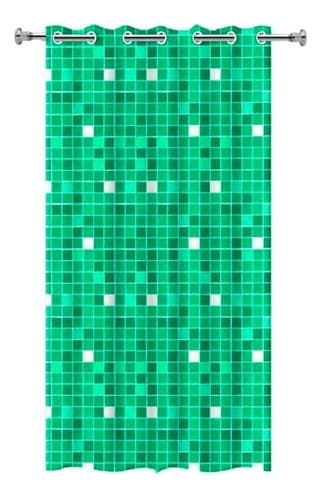 Cortina Box Pvc Banheiro Ilhós Pastilha Verde 138x198cm