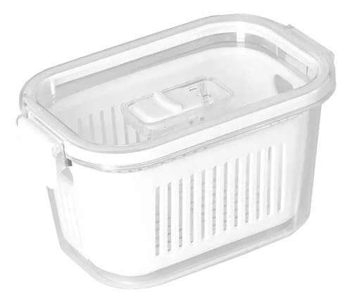 Pote Slim Multiuso Hermético Com Cesto Para Drenagem - 630ml Branco