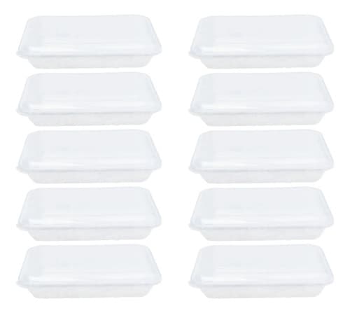 Kit 10 Marmita Delivery Plástica Tampa Branca R51 - 900 Ml