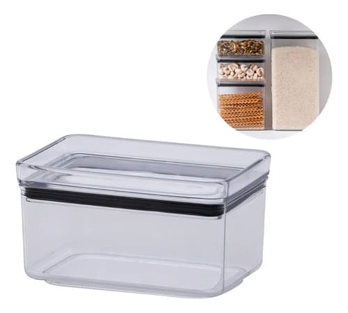 Pote Hermetico Retangular 580ml Com Tampa Para Alimentos Cor Transparente