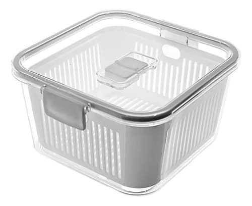 Pote Hermético Paramount Slim 1360ml Branco Vedado Branco/transparente