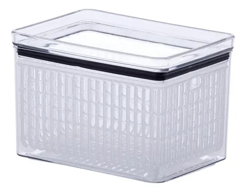 Pote Hermético 1.800ml Frutas E Legumes Com Cesto Drenagem  Água