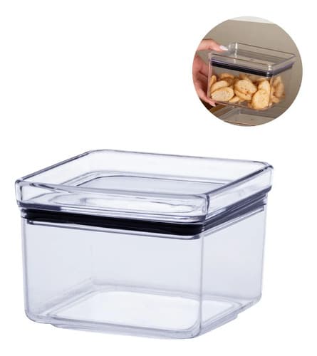 Pote Hermético Lumini 480ml Organizador Alimentos Mantimentos Cozinha Transparente Empilhável Vedação Hermética Bpa Free Paramount