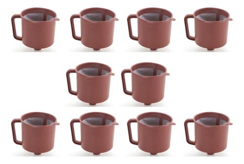 Kit 10 Coadores De Café Chá Com Suporte E Filtro Permanente